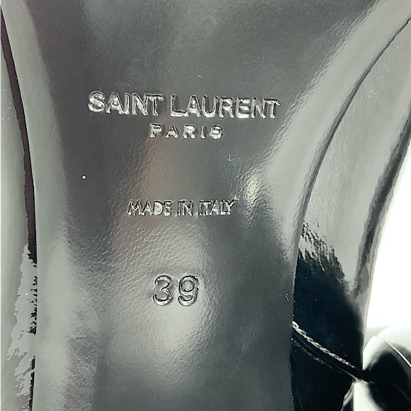SAINT LAURENT Joplin Buckled Patent-Leather Ankle Boots Size 39/ US 8 - Picture 11 of 14
